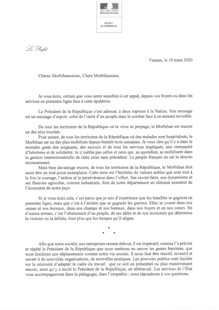 Lettre Préfet Morbihan 1