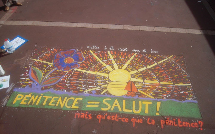 Dessin sur Trottoir Bretagne été 2010
