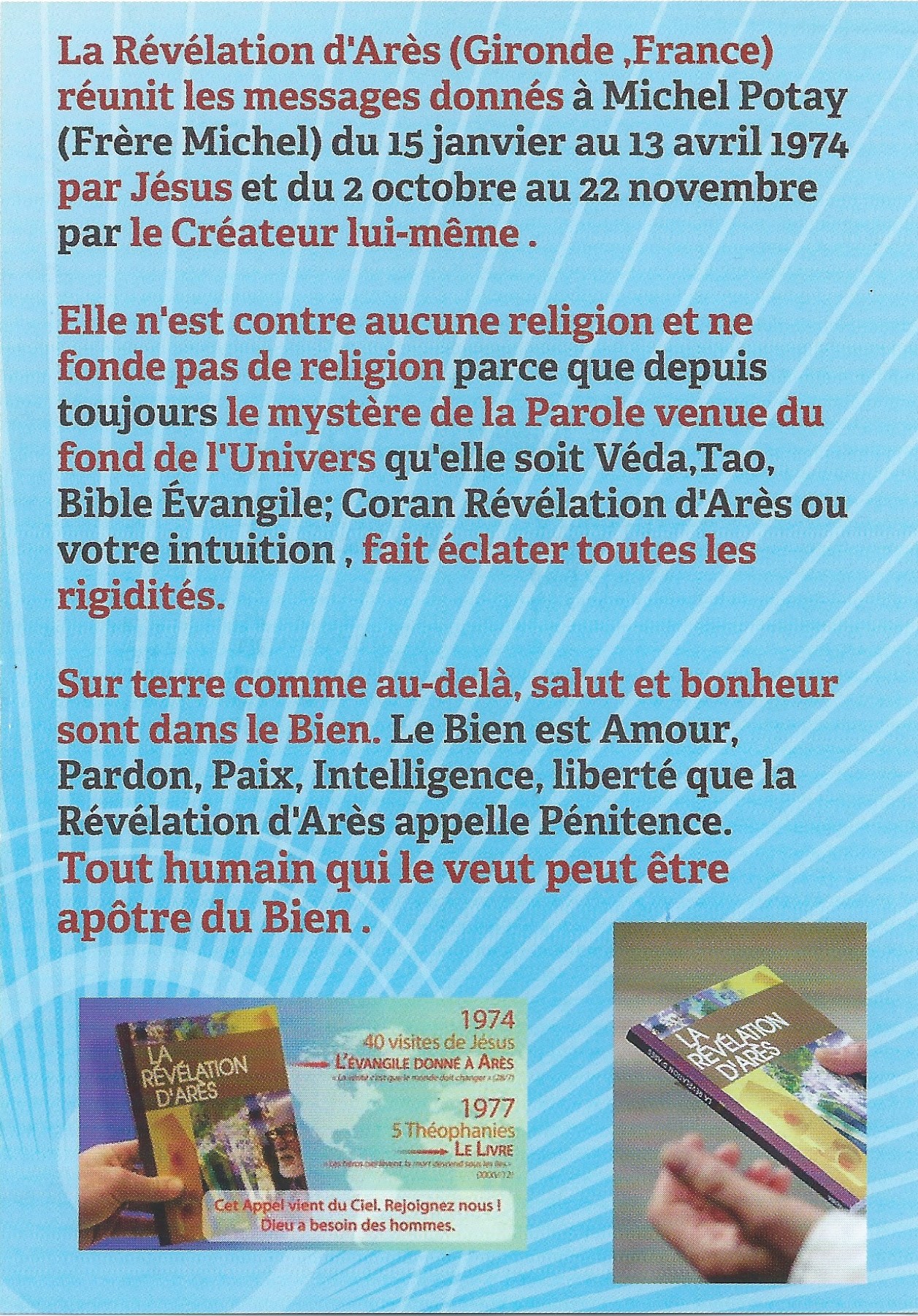 Tract de Philippe et Maryse Valence, verso