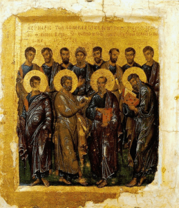 Cathedrals bear their names, but what did they achieve actually?Not that much. Jesus' word turned out to be unachievable then. We have to start the Gospel one thousand years late. (Source&nbsp;: Moscou. Musée des Beaux-Arts. )