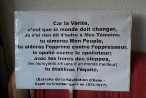 Sign prepared by Brother Thierry Ms.for the Gilets Jaunes protest in Lyon.