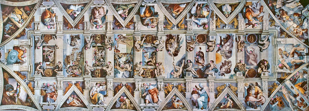 Sistine Chapel ceiling: Prophets, apostles, angels, etc.,known as prophetic. In fact, a world made up of eight billion prophets, unknown in their immensity.