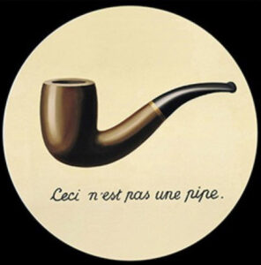 "This is not a pipe"relativity of men's truth by René Magritte (Presse-papier "Ceci n'est pas une pipe" de Magritte - Intérieur jour)