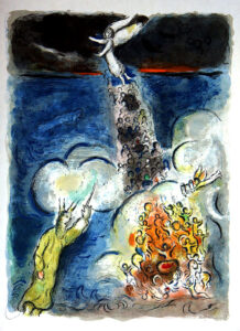 Exodus' greatest miracle is not the crossing of the Red Sea, which is just a metaphor.It is deliverance, which resulted from man's action! The Arès Pilgrims' action is penitence and the Harvest of penitents&nbsp;; it will make a great miracle too. Red Sea crossing, Chagall (Source&nbsp;: Denis Bloch Fine Art, Beverly Hill's art gallerie)