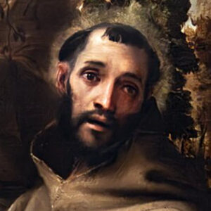 Francesco di Pietro Bernardone, also known as Francis of Assisi (1182-1226) (Annibale Carracci - gallerie Accademia-Photo&nbsp;: Didier Descouens)